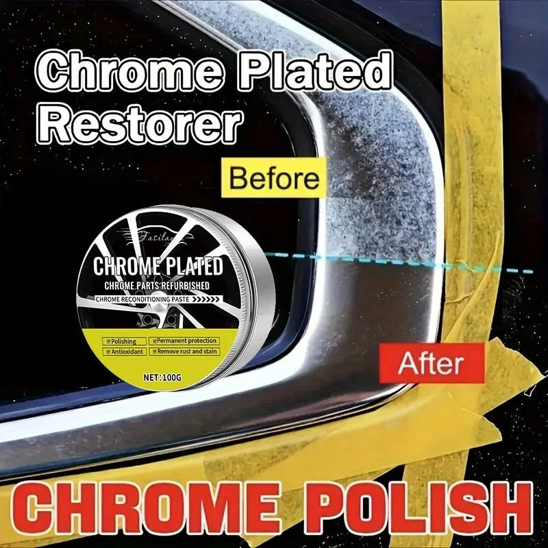 

Хромированная ремонтная паста (включая губку) — восстановите оригинальный металлический блеск на автомобильных двери, руле и окнах, предотвращает оксид