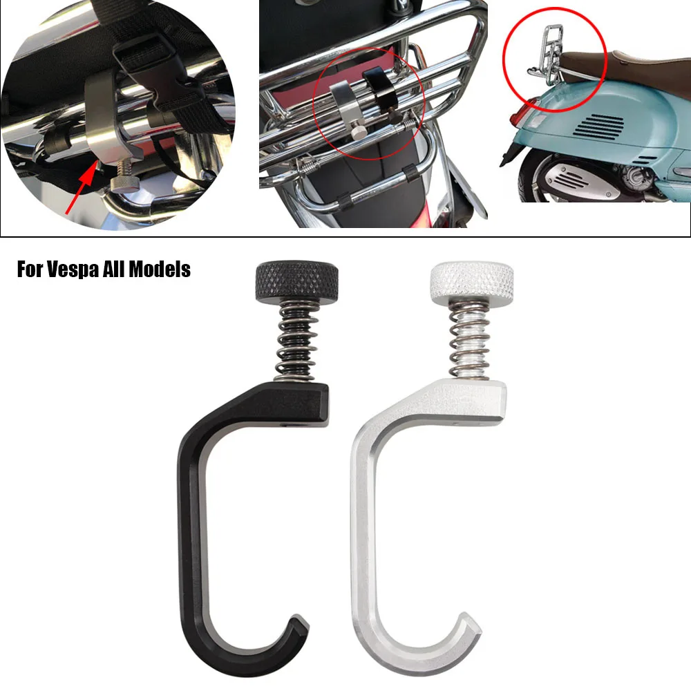 Luggage Rack Basket Bag Frame Hook Crotchet Grip Black  Accessories For Piaggio Vespa GTS LX LXV Sprint Primavera 50 125 250 300