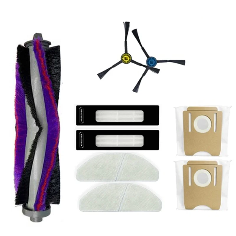 SANQ 9 szt. Szczotka główna boczna mop do odkurzaczy Midea S8 Plus / Obode A8 Plus / ETA Aurum PRO 6241 / CLIEN T24 / Thinkair RV50 Pro