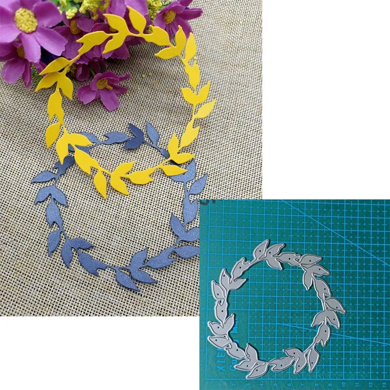 Flowers wreaths leaves metal cutting dies Scrapbooking decoration paper craft knife mould blade punch template Embossing stencil