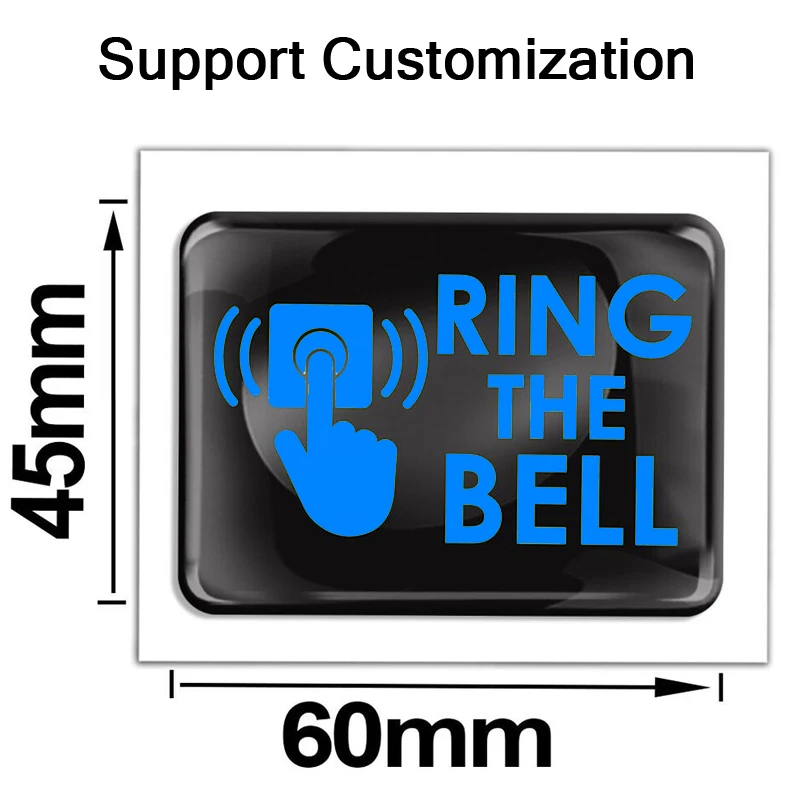 3D Dome Sticker Notification Symbol Ring The Bell Doorbell Gate Door Wall Resin Decals Wholesale Support Customization