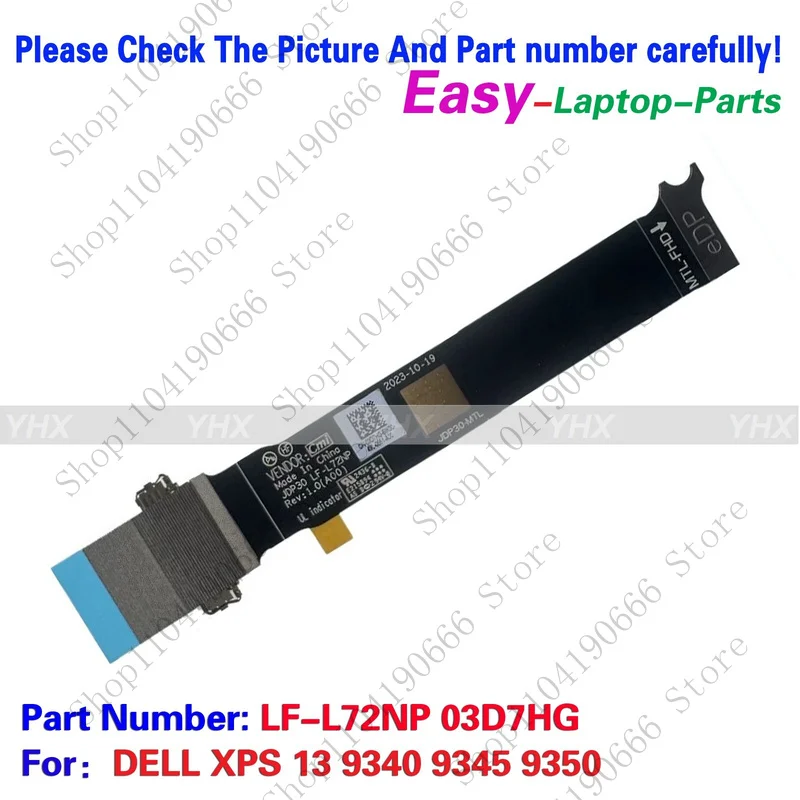 

bd New For DELL XPS 13 9340 9345 9350 EDP FHD CABLE LF-L72NP 03D7HG.