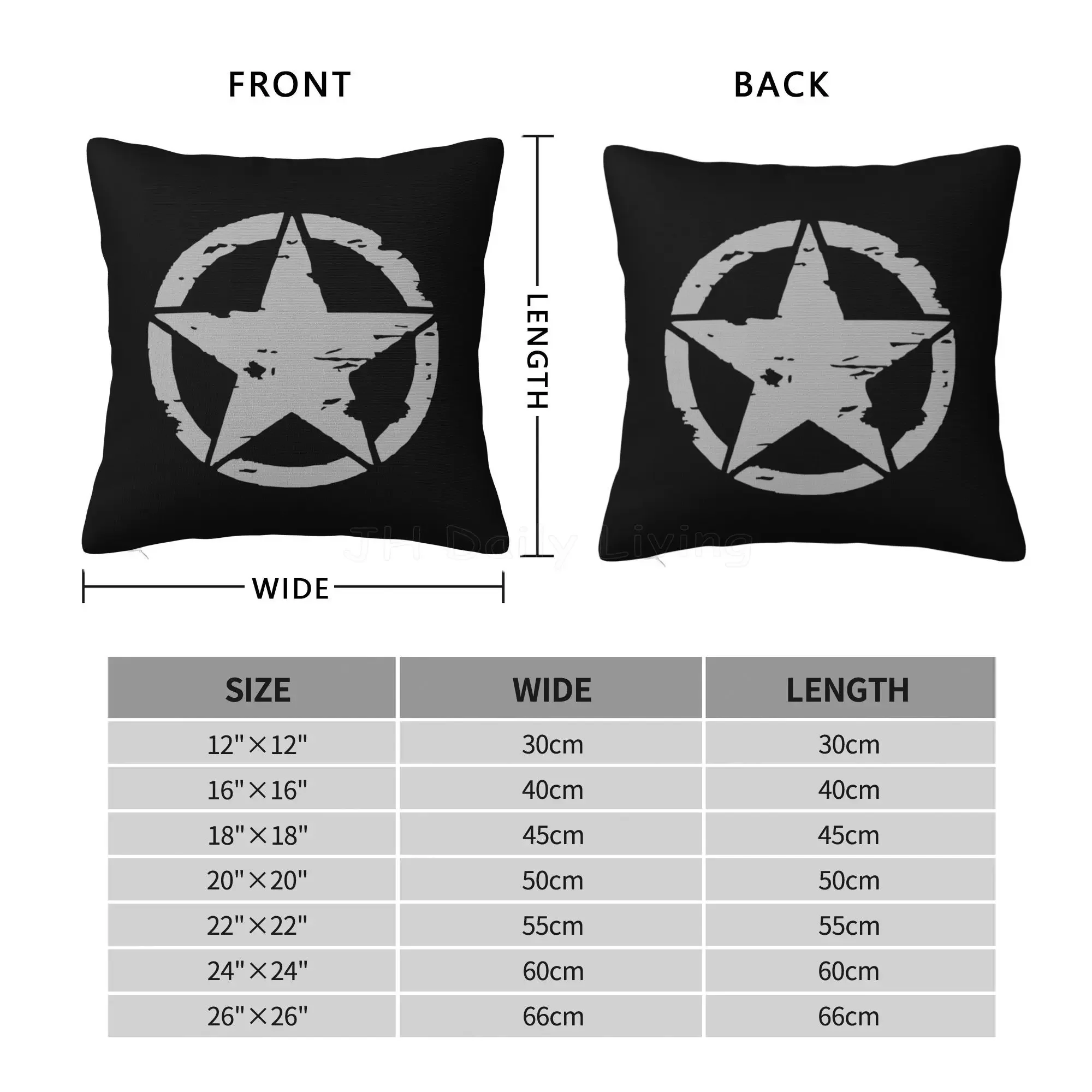 Military Tactical Star Throw Pillow Case Soft Pillowcases 18x18 Inch Cushion Cover Home Decor for Couch Bed Sofa Bedroom Car