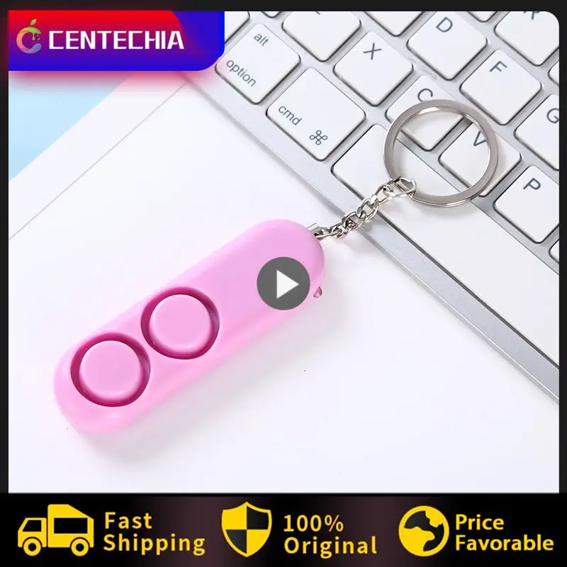 Led Keychain Portable Dual Horn Design Loud Alert Sound Emergency Alarm Anti-lost Function Anti-wolf Personal Alarm For Women