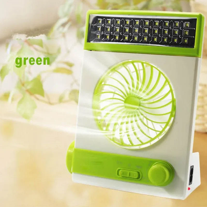 Electric Fan Desk Lamp Mini Student Dormitory Small Fan Solar Charging Fan Outdoor Camping Lamp Portable