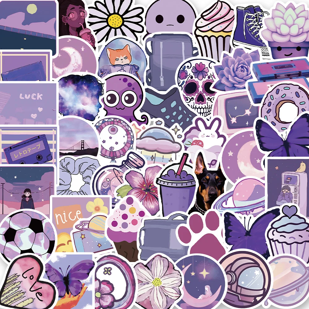 

10/50PCS Purple World Ins Stickers For Scrapbook Stationery Ipad Laptop Kscraft Cute Sticker Scrapbooking Material Craft Supplie