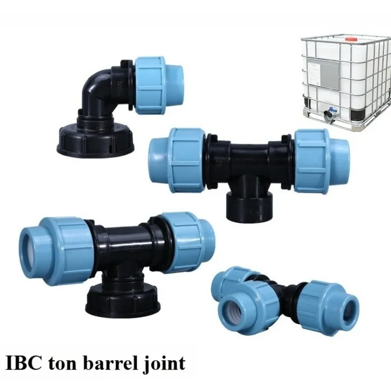 IBC ton barrel connector: Plastic barrel accessories, garden water pipe inner/outer wire connectors, elbows, tees