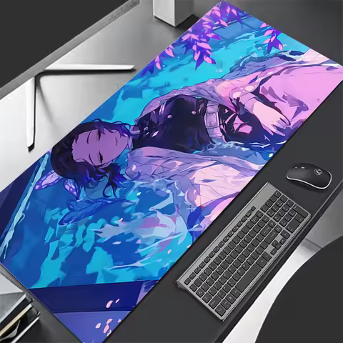 Mousepad Pattern Mouse Pad Desk Mat Computer Gaming D-demon Slayer Kochou Shinobu HD Keyboard Pad Rubber Mat Non Slip Mouse Mat
