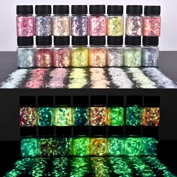 16Colors Luminous Sequins Epoxy Resin Fillers Glow In Dark DIY Decoration Fillling Crafts Nails Art Decoative Glitter Paillette