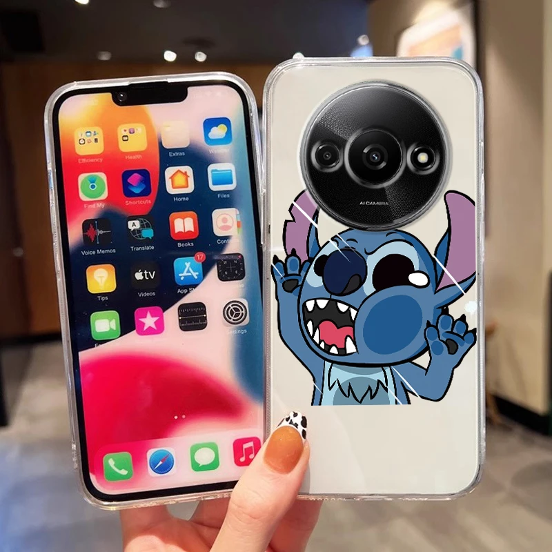 For Redmi A3 Phone Cases Stitch Cinnamoroll Anime Clear Cartoon Anime Fall Cover For Redmi A3 Shockproof Silicone TPU Back Shell