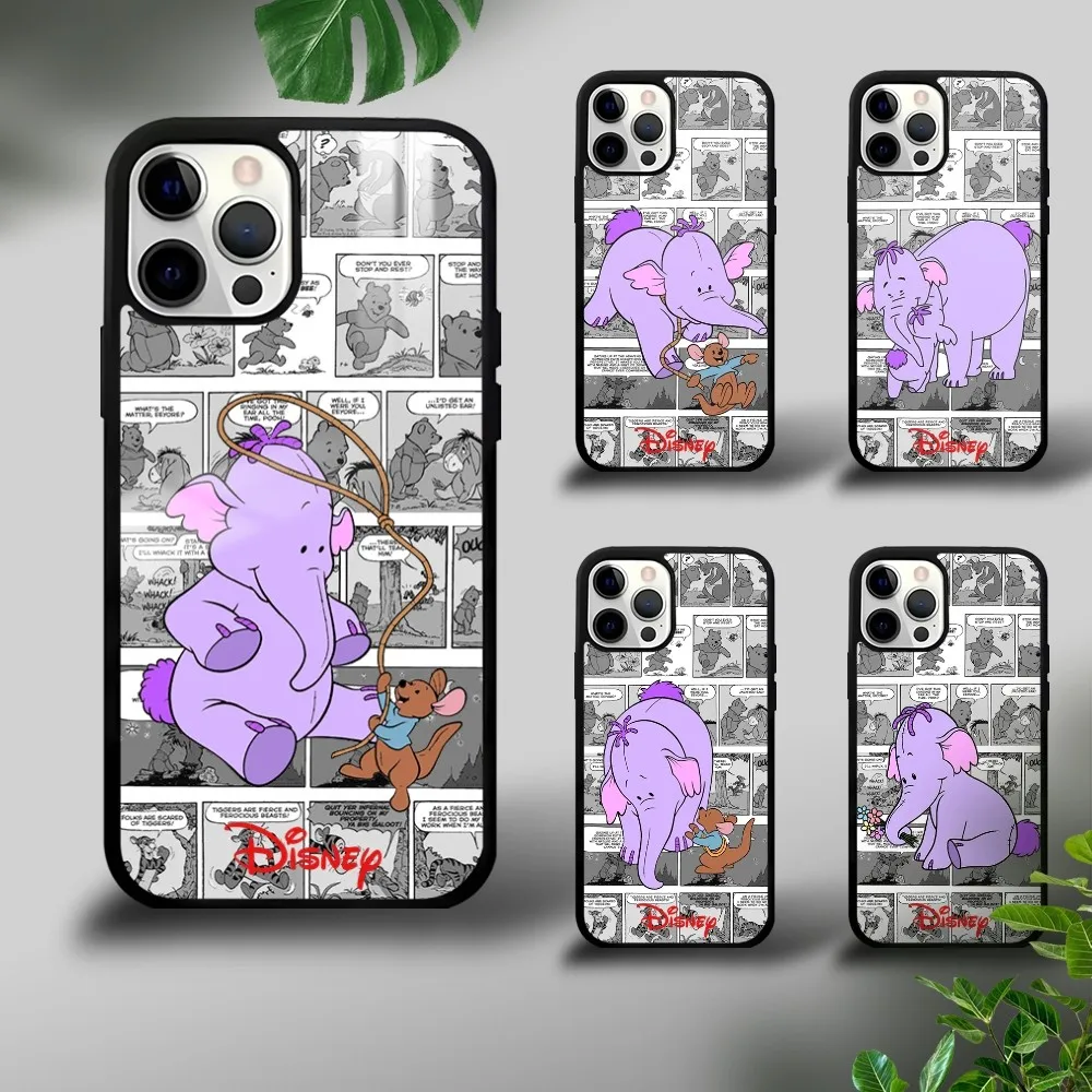 Pooh's Heffalump Cartoon Winnie Phone Case For iPhone 16 15 14 13 12 11 Pro Xs Max Mini Plus Celulares Hard Funda