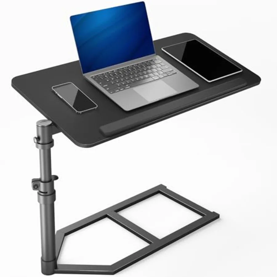 

Height Adjustable Under Mattress 30 inch Bedside Desk Works with Lofts and Beds Without Frames Tilting Desktop Fits Laptops Boo