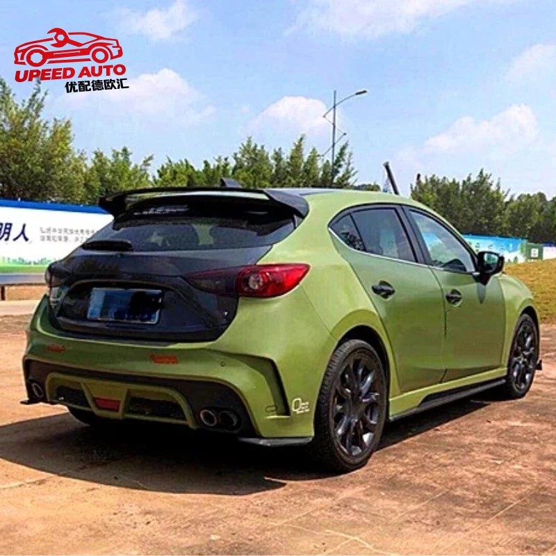 Unpainted Side Skirts for Mazda3 Axela 2014-2019 Modified New Style Carbon Fiber Pattern Car Side Lower Shovel