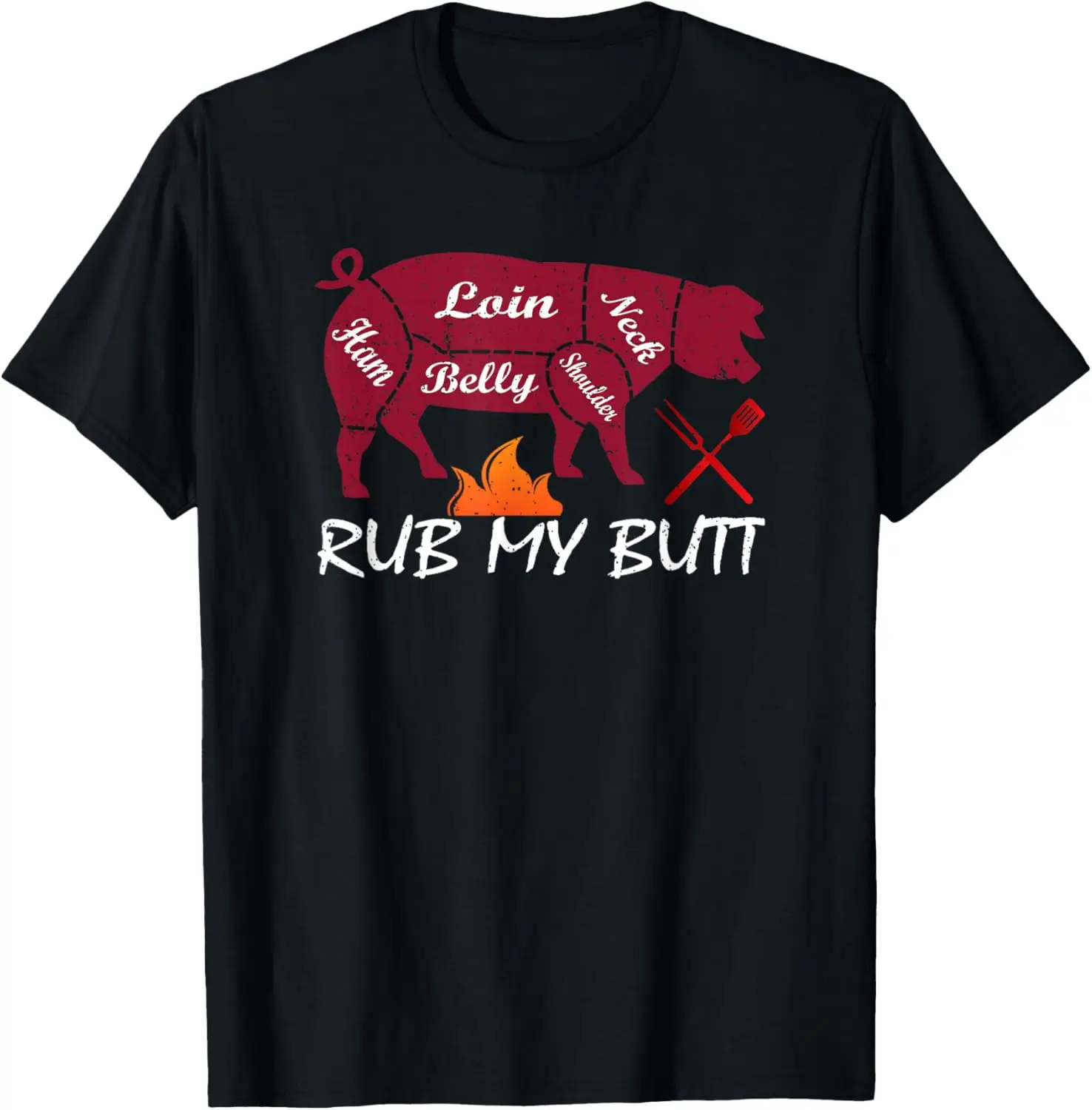 Funny Fathers Day Vintage Rub My Butt Dad T-Shirt