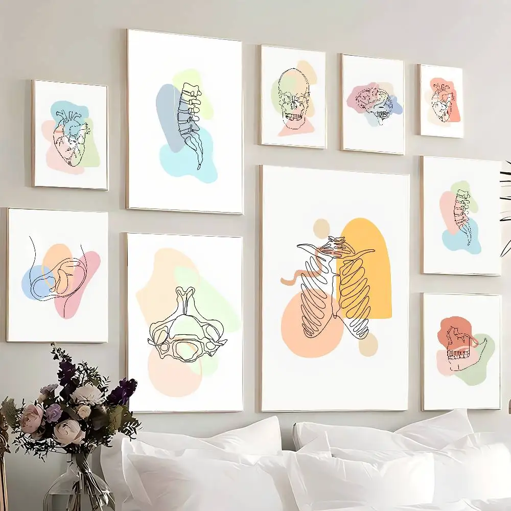 human anatomy skeleton Wall Art Canvas Painting Posters and 
