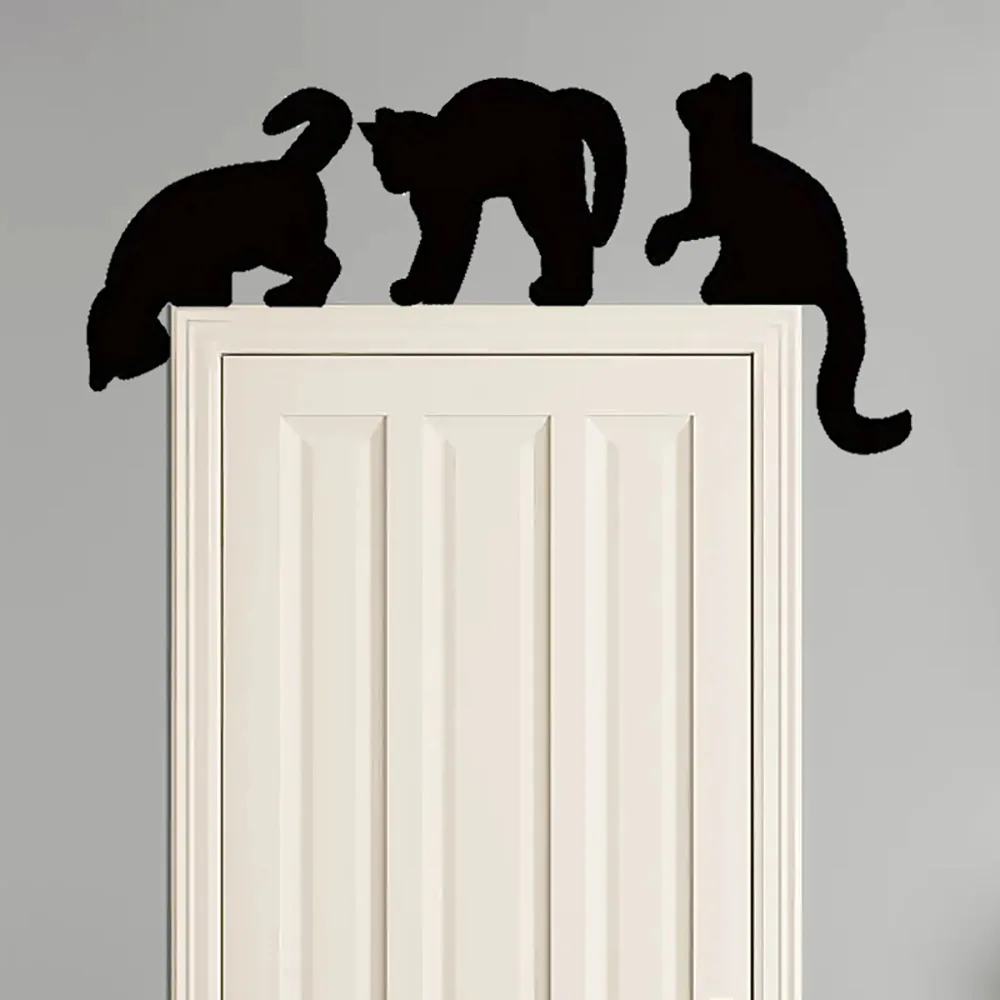 Cat Door Frame Wall Sticker, Switch Paste, Halloween Party, Background Layout Props, Decoração Do Quarto