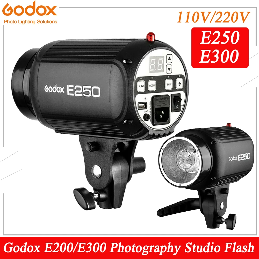 Godox E250 250Ws E300 300Ws Photography Studio Flash Strobe Flash Speedlite Lamp Light Head Highlight 110 v/220 v