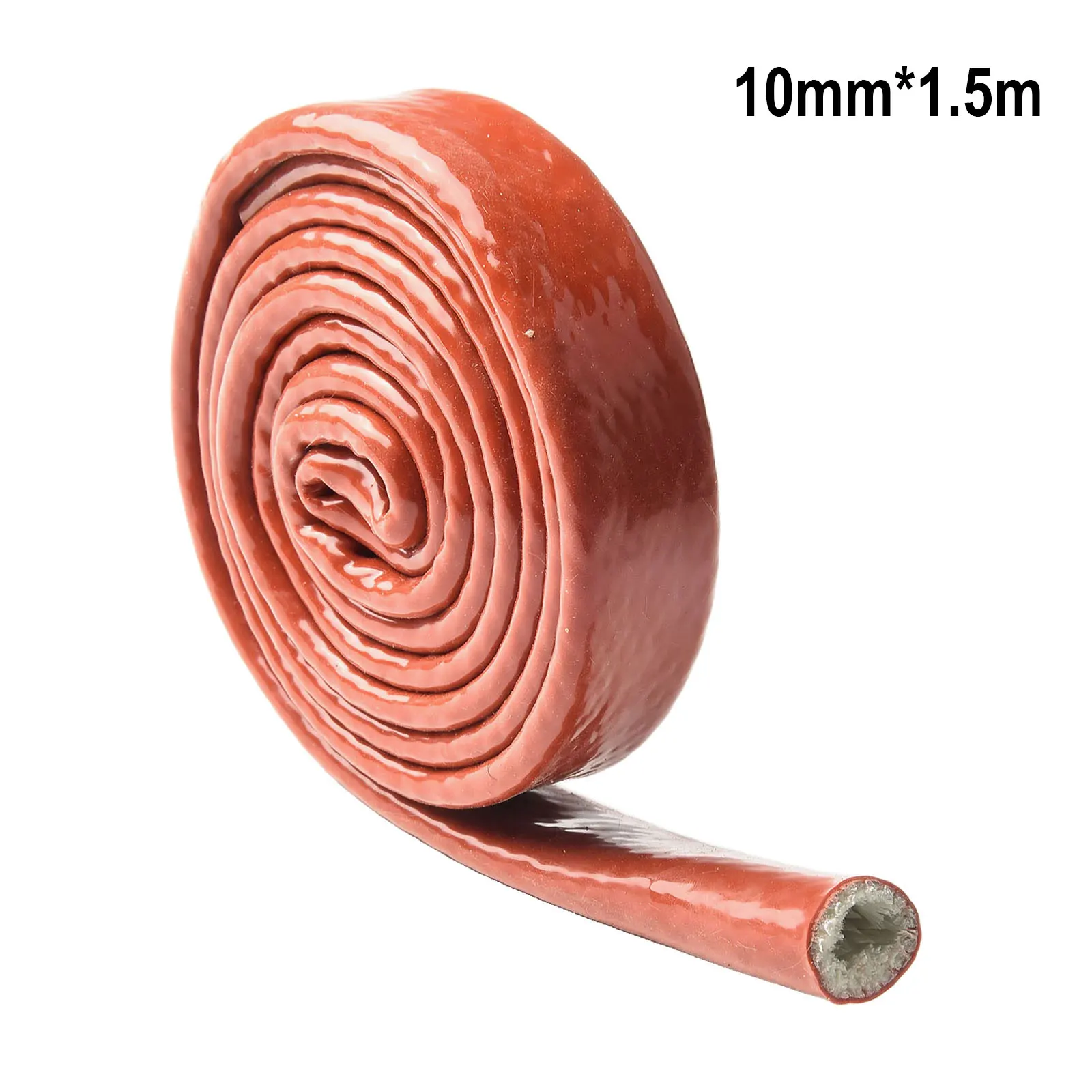 1pc 10mm/ 20mm/ 25mm Heat Resistant Cable Sleeve Red Silicone Fiberglass Shield Pipeline Protector Tool Heat-Insulation Hoses