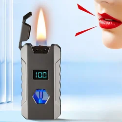 Intelligent Voice Control Windproof 4 Ignition Methods Kerosene Lighter Visual Oil Tank Digital Battery Display Electric Lighter