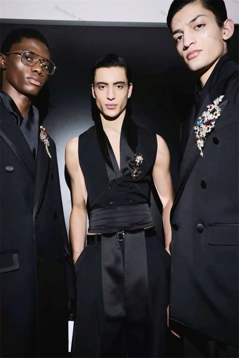 Black Men Suits 2 Piece Vest+P - đánh giá và giá Men'S Formal Wear Waistcoat