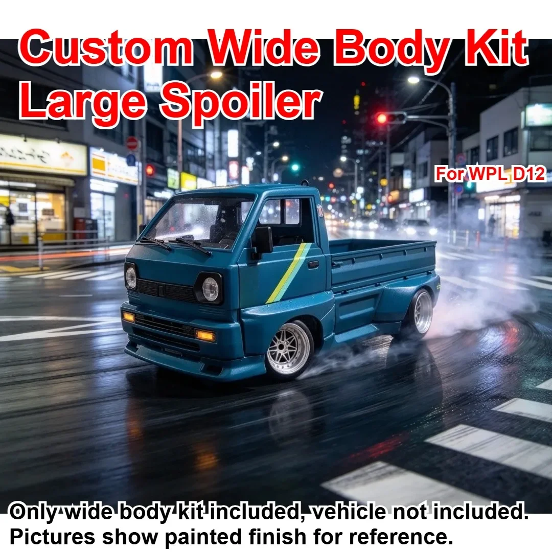 1/10 RC Pickup Truck Vehicle Wide Body Kit Large Spoiler Custom Model Number For WPL D12 Decorative Styling Decor Upgrade Parts