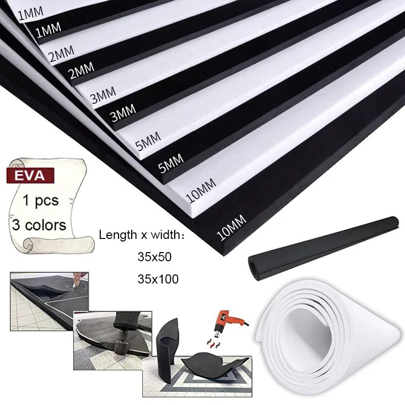 Thickness 1/2/3/5/10mm Cosplay Eva Foam Sheets Sound-Absorbing Noise Spone Foam Craft Eva Sheets Handmade Model Making Material