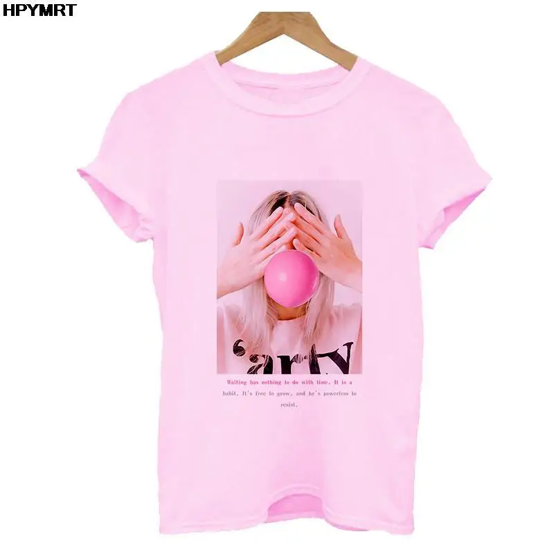 Summer hot sale New streetwear women shirt Fashion Trend Graphics print O-neck Casual short sleeve Tops White pink T-shirt S-XXL