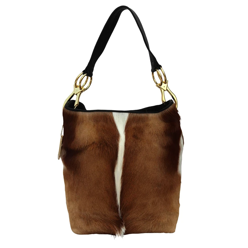 

High Quality Leather Jumping Antelope Sheepskin Women's Shoulder Bag, European And American Fashion Personalized Handbag Women