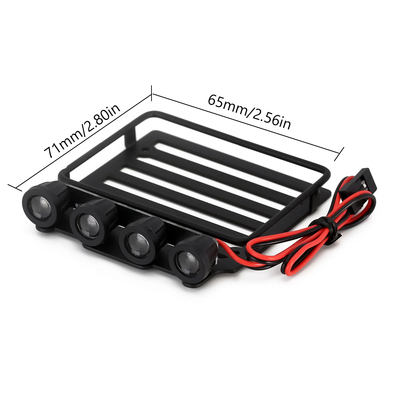 INJORA Luggage Carrier Roof Rack With Spotlights For 1/24 RC Crawler Axial SCX24 Jeep Gladiator AXI00005