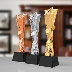 Resin Gold Silver Bronze Trophy Gold Plating Singing Dancing Competitions Best Singing Award Prize Cup School Rewarding Supply