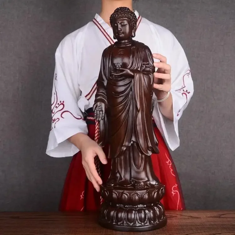 خشب الورد الدائمة تمثال بوذا زخرفة مهرجان صنعة هدية الأسرة العبادة تمثال الخشب النحت اليدوية الديكور