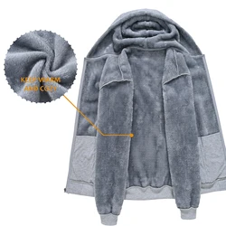 Men's Winter Warm Jackets Casual Hooded Plaid Shirts Thick Windbreaker Coat Hooded Fashion Streetwear 5XL