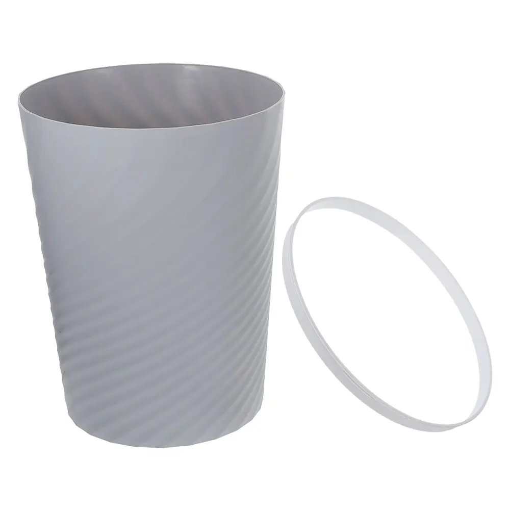 

Bathroom Wastebasket Garbage Can Baskets Bedroom Trash Cute Grey Plastic Dustbin for Kitchen
