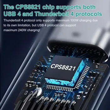 240W USB C na USB C kabel PD 3.1 40Gbps Type-C rychlonabíjecí kabel 4K video kabel pro Thunderbolt 3/4 MacBook 10 nejlepší prodej USB kabel typu C - №5