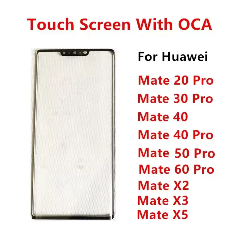Outer Screen For Huawei Mate 60 Pro X5 X3 50 40 30 20 X2 Touch Panel LCD Display Front Glass Cover Repair Replace Parts + OCA