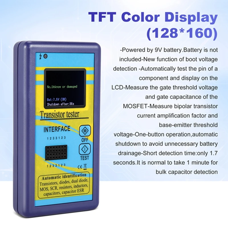 Transistor Tester,M328 Automatic Checker Detector Capacitor Tester For NPN PNP Diode Resistor Inductor Capacitance