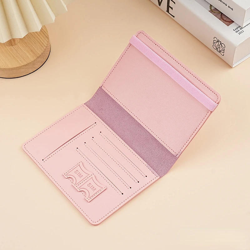 Cute Candy Color Passport Cover Women Travel Wallet Case for Passports Elastic Strap Passport Holders