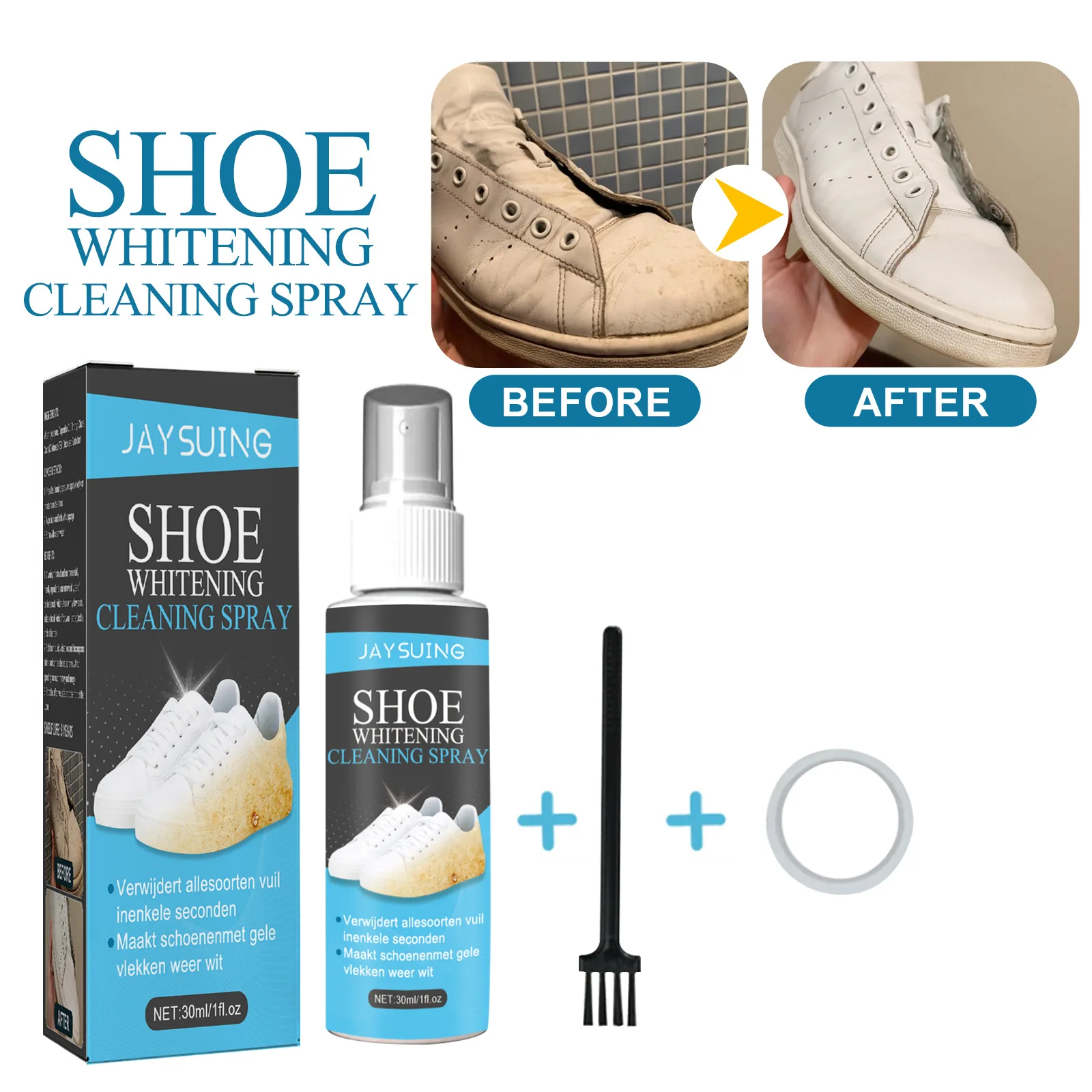 White Shoes Cleaning Spray Sneaker Yellow Stain Remover Whitening Decontamination Shoes Cleaning Foam Boot Dry Cleaning Agent