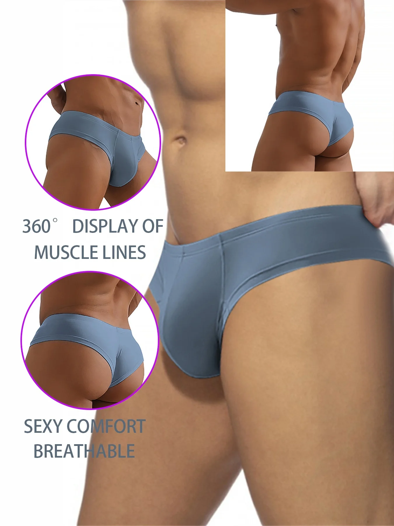 กางเกงในชาย Modal เอวต่ำ - กางเกงในชายนุ่มระบายอากาศดี, แห้งเร็ว, สวมใส่สบาย, สีเรียบ