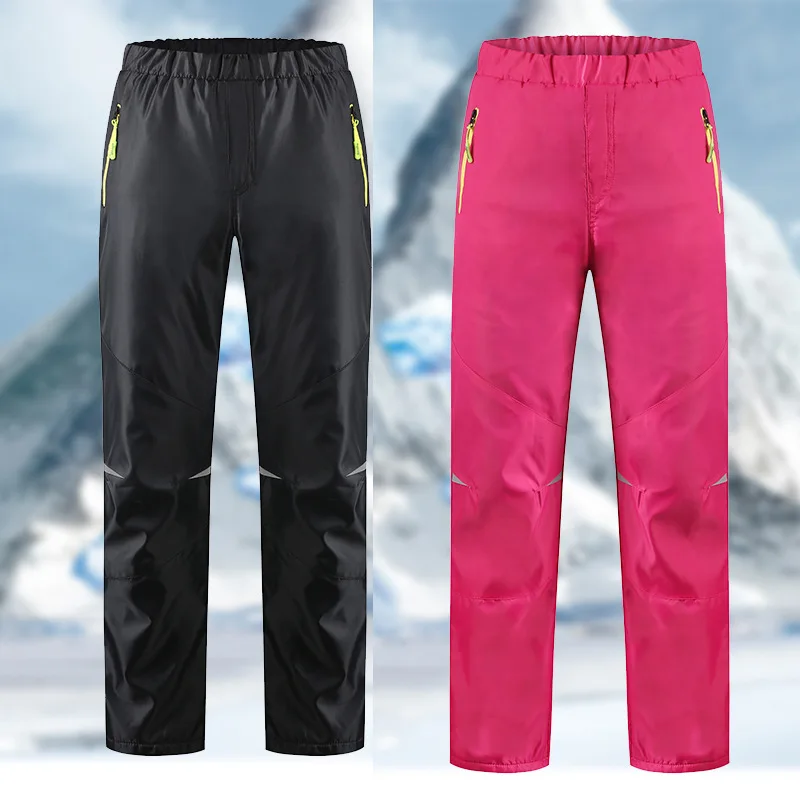 Outdoor Pants Autumn and Winter Sprint Pants Children's Plush Warm and Elastic Waist Sports Pants