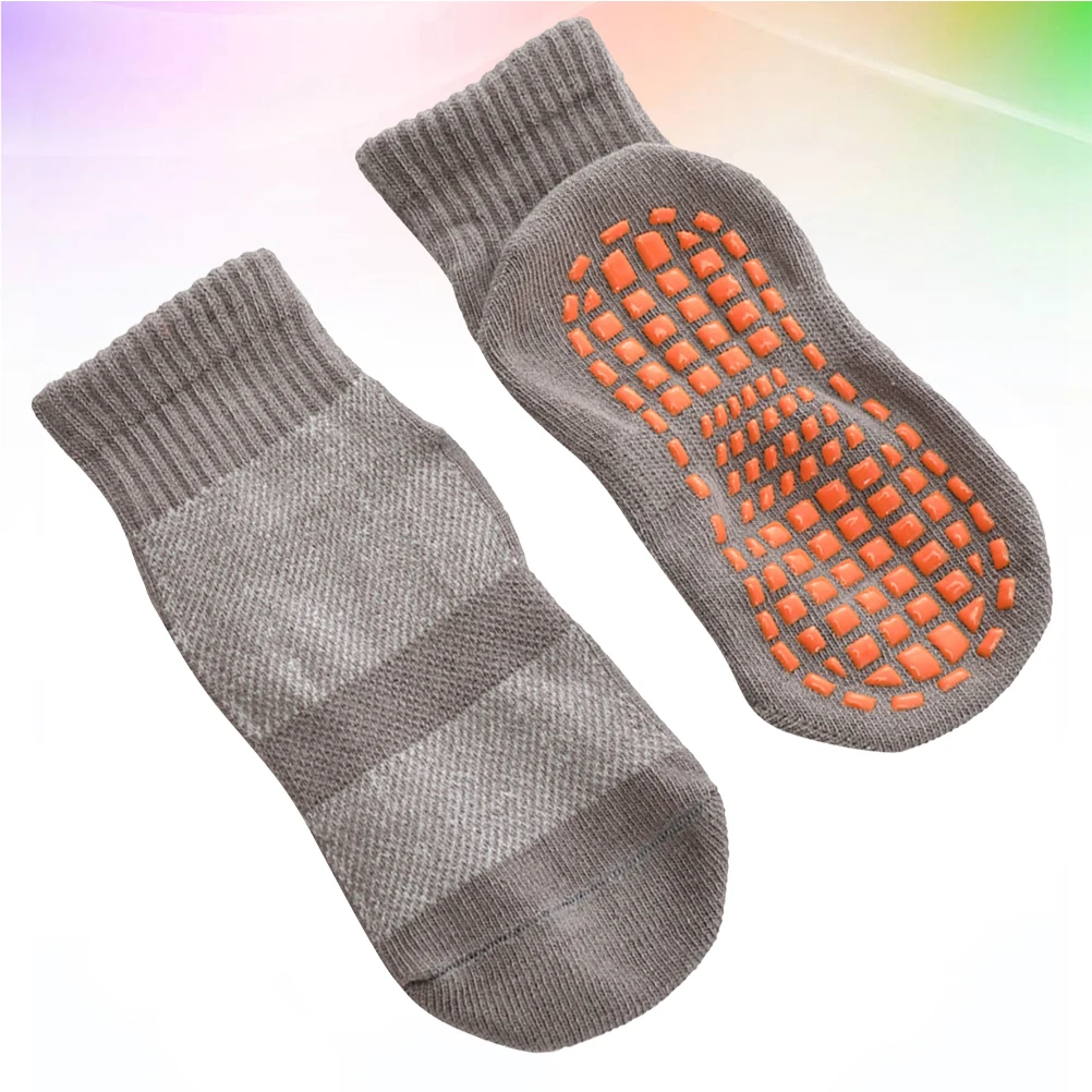

3pcs Non-Slip Floor For Kids Cotton Trampoline Socks With Sole Dispensing Design Comfortable Warm Socks Grey S Fit 1-4 Years