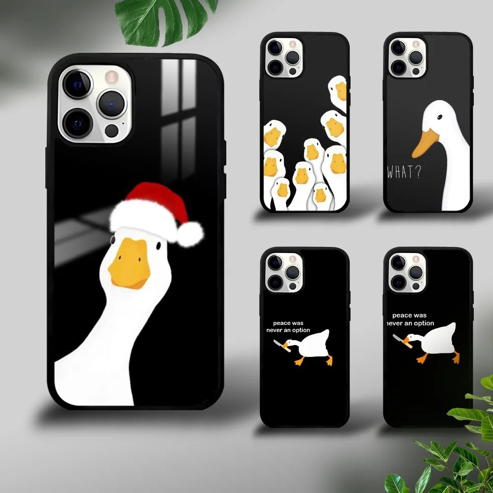 Cartoon Duck G-Goose Game Phone Case For iPhone 16 15 14 13 12 11 Pro Xs Max Mini Plus Celulares Hard Funda