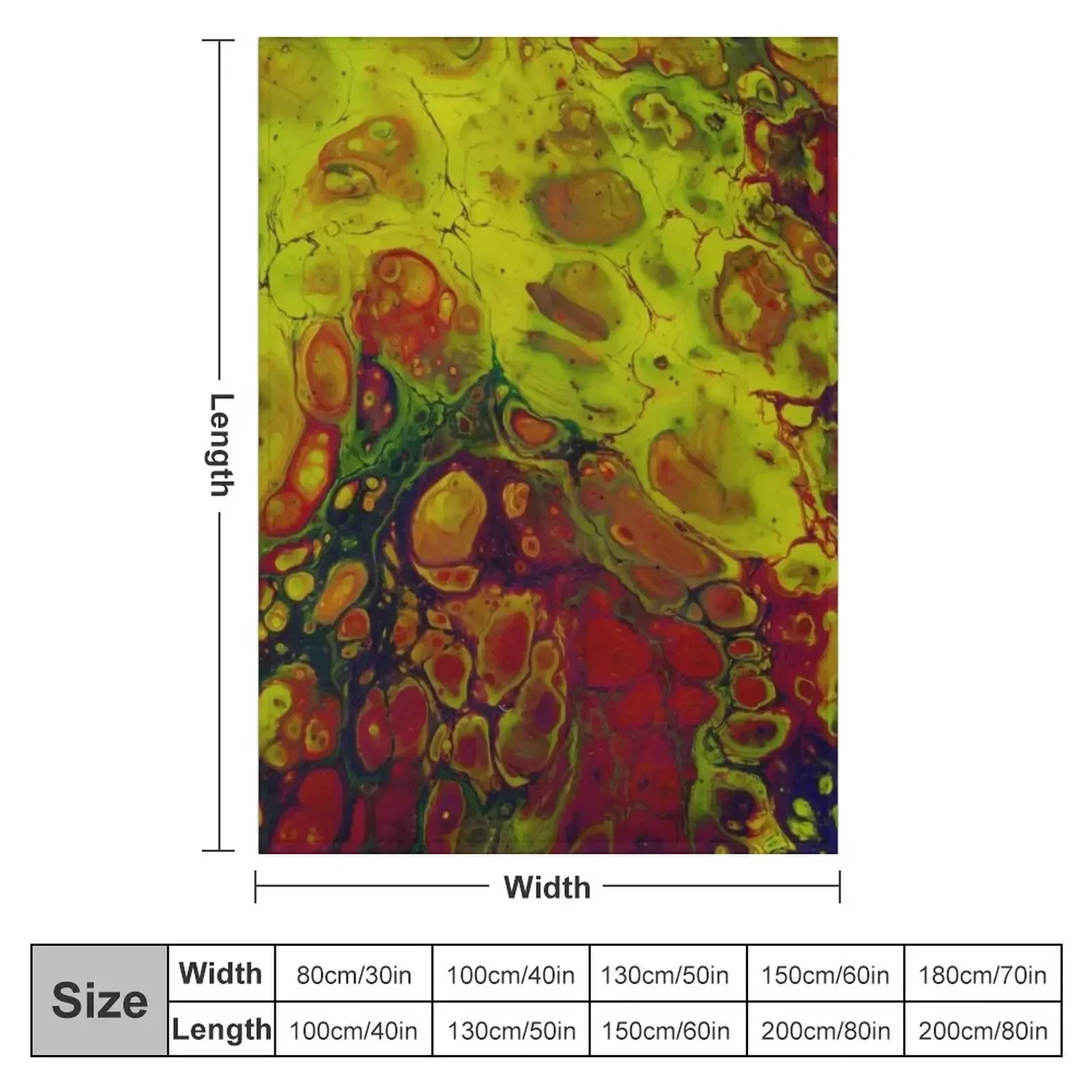 Abstract Acrylic Pour Throw Blanket Custom Thermals For Travel Luxury Decoratives Blankets