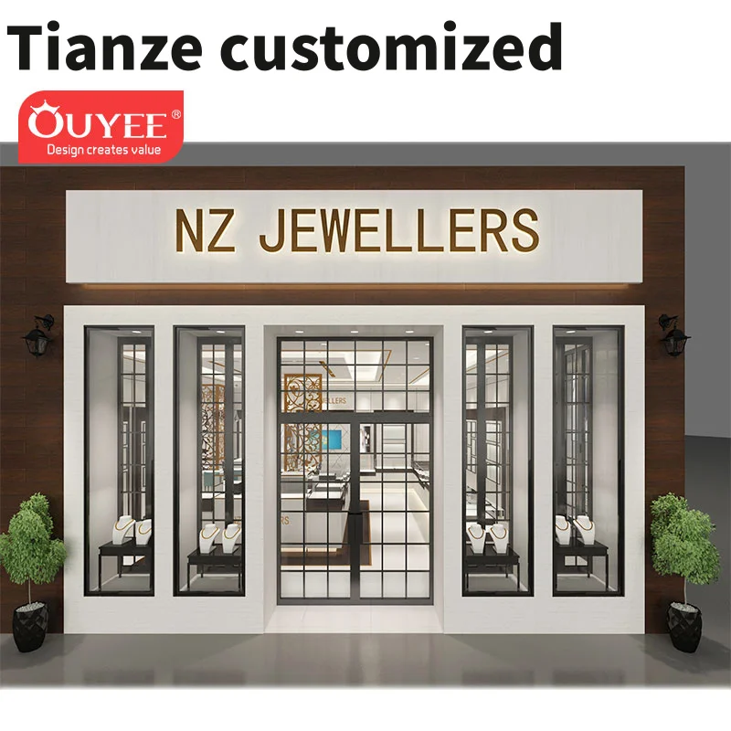 Customized-3D Rendering Jewellery Shop Names Store Front Design Idea Jewelry Showcase Manufacturers Switzerland Jewelry Watch Sh