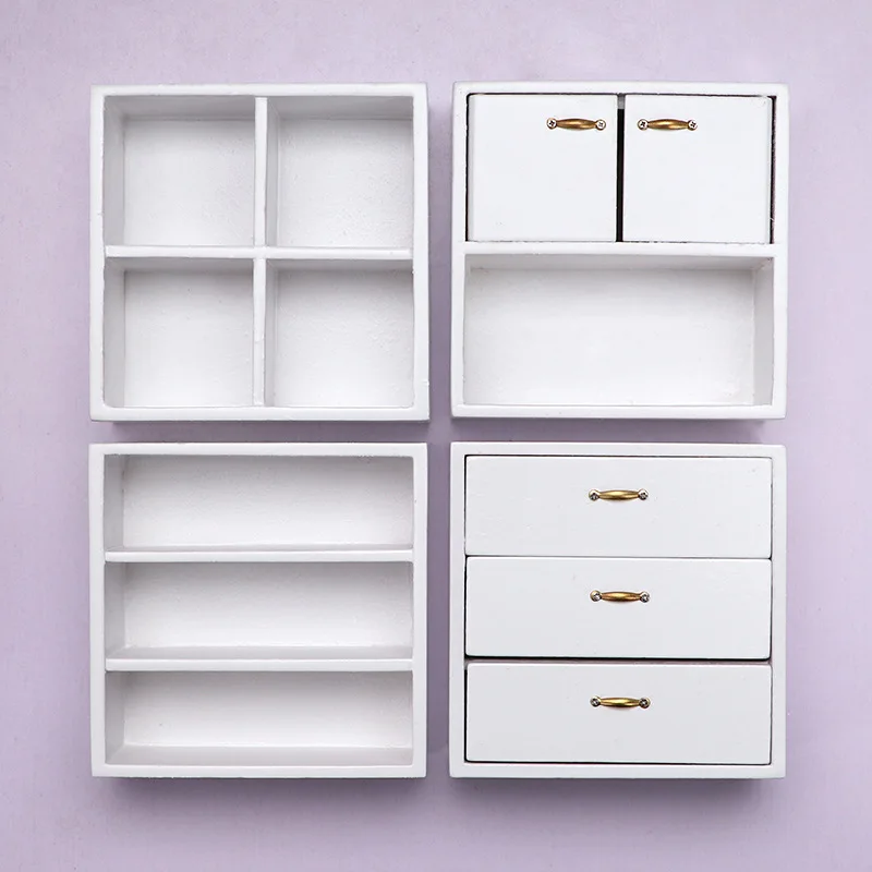 1:12 Miniature Model Combination Cabinet Display Cabinet Dollhouse Craftwork Display Bookcase Doll House Furniture Accessories