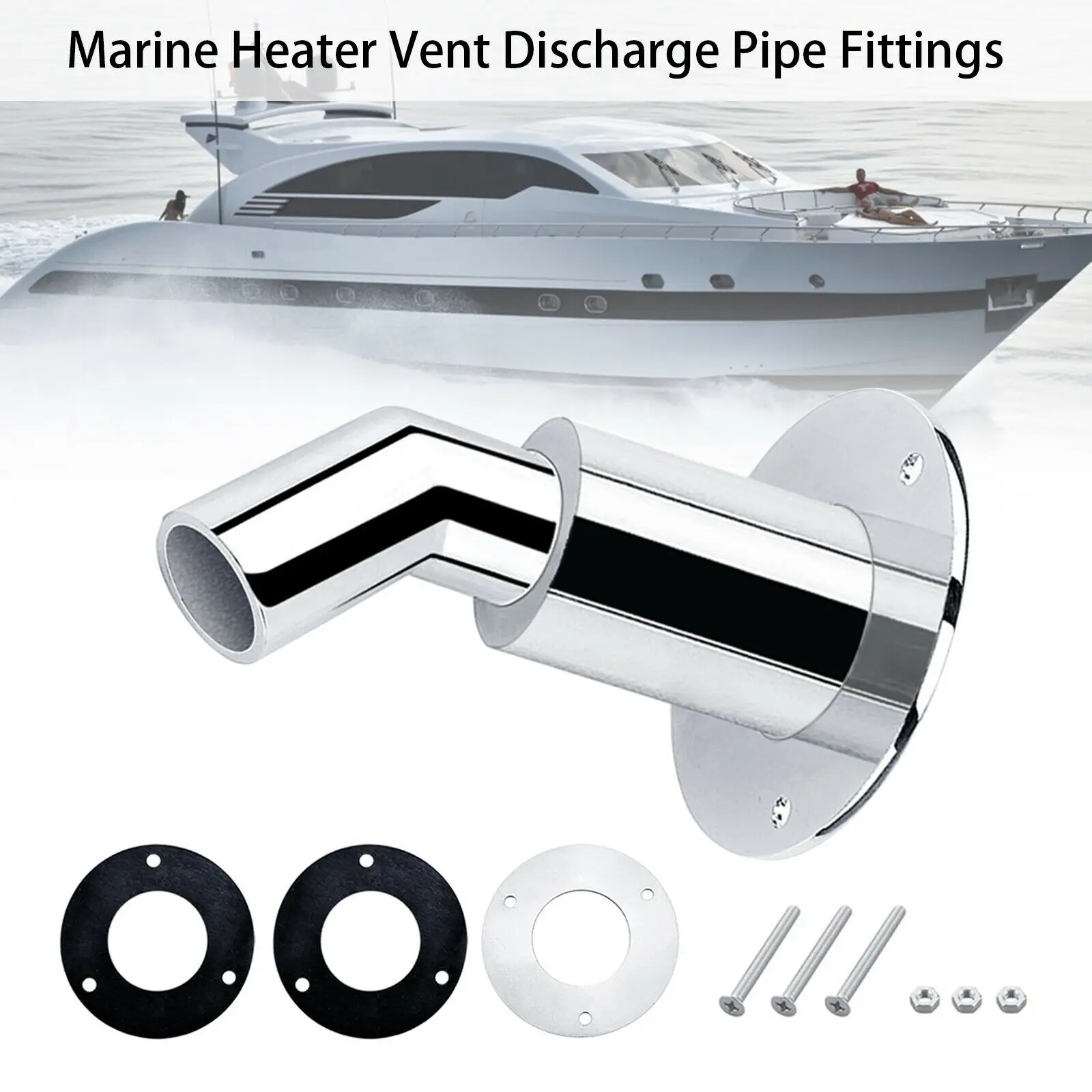 For Boat Car 24mm Thru Hull Exhaust Skin Fitting Tube Pipe Air-Diesel Heater