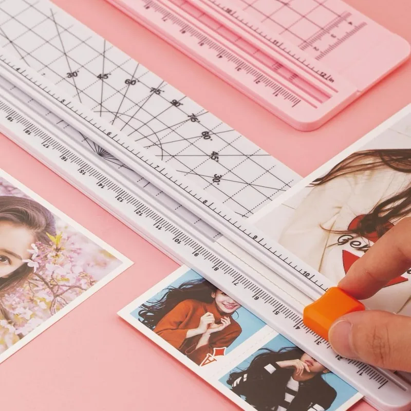 1PC A4 ペーパーカッタースライダー 定規付き安全保護スクラップブッキングツール オフィススクールクラフト、紙、クーポン、ラベル用