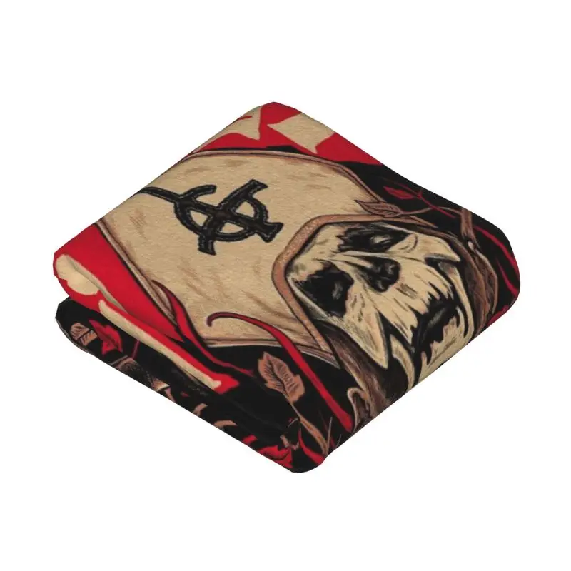 Custom Ghost Swedish Heavy Metal Rock Band Blankets Warm Flannel Throw Blanket for Bed Travel Rug Piece