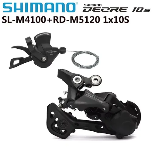 SHIMANO DEORE M4100 con palanca de cambios de ventana y desviador trasero M5120 M4120 Shadow MTB bicicleta de montaña 1x10 velocidades