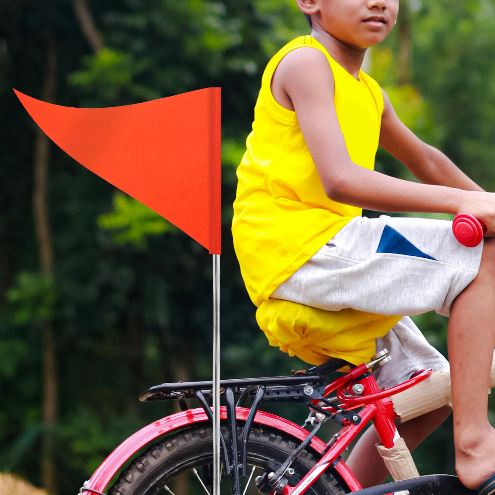 4Pcs Bike Safety Flag Replacement High Visibility Orange Triangle Flags for Bicycles Scooters Cycling Trailer Warning